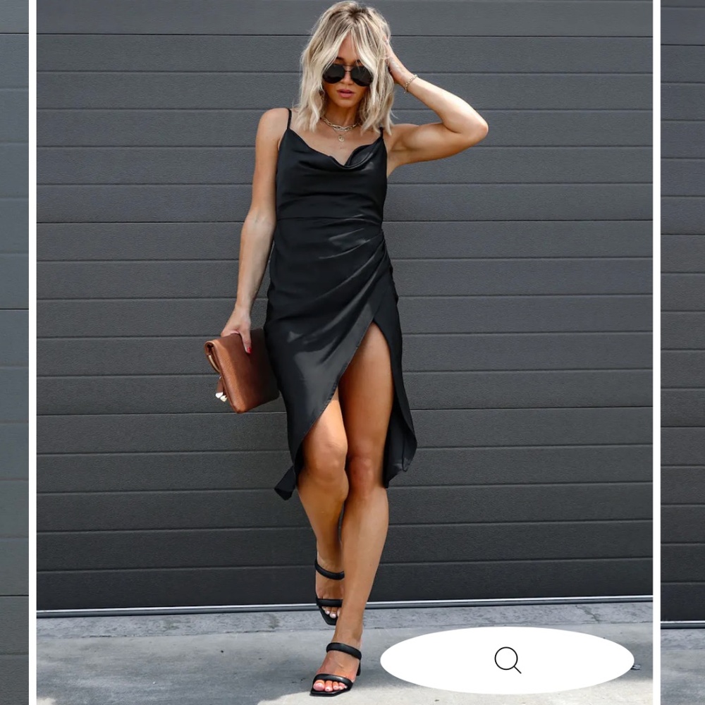 BRAND NEW NEVER WORN VICI 'Lila' Cowl Neck Drape Midi Dress